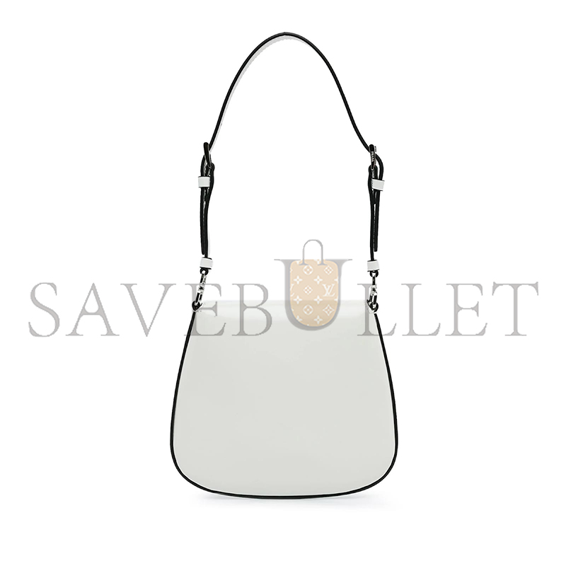 PRADA WHITE PRADA MINI SPAZZOLATO CLEO CROSSBODY BAG 1BH188 (17*14.5*3cm) 
